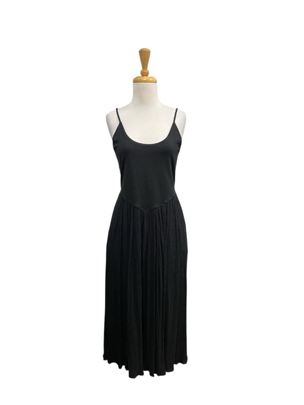 Aerie At The Barre Midi Dress Spaghetti Straps Size M Medium Black - Picture 2 of 7